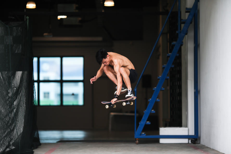 Isaac Kwok played rugby and did skateboarding in his school days. (PHOTO: Cheryl Tay)