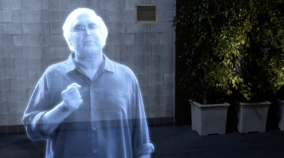 Chevy Chase as a hologram in "Community"