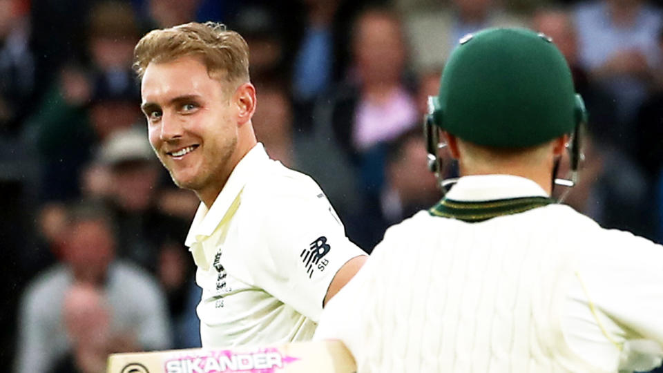 Stuart Broad (pictured left) looking at David Warner (pictured right) during the Ashes.