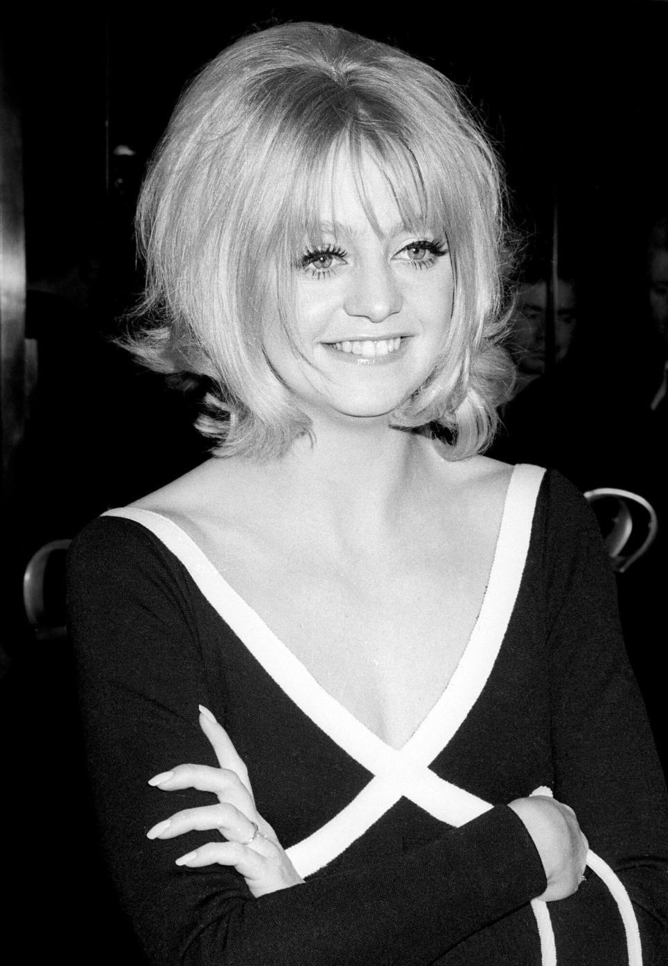 Goldie Hawn attends the film premiere of Cactus Flower on March 12, 1970 in London
