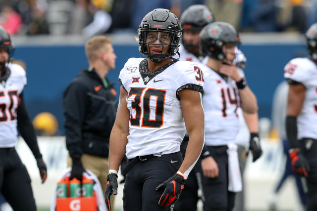 MORGANTOWN, WV - NOVEMBER 06: Oklahoma State Cowboys Running Back