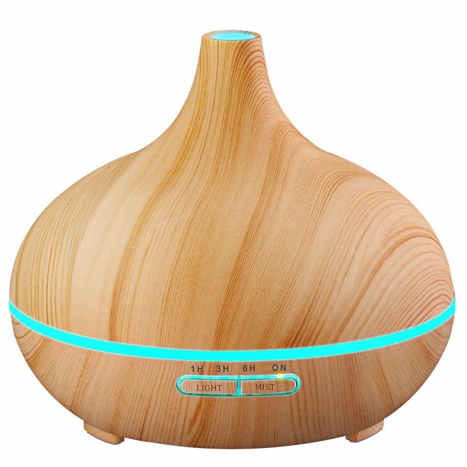 <strong>Amazon Rating</strong>: 4.6 stars<br /><br />An <a href="https://www.amazon.com/gp/product/B07GQP3YWR/" target="_blank" rel="noopener noreferrer">essential oil aromatherapy diffuser</a> is a simple way to create a warm, relaxing and stress-free environment. Use it with essential oils for a gentle aromatherapy effect, or use it with just water for use as a humidifier.&nbsp;<a href="https://www.amazon.com/gp/product/B07GQP3YWR/" target="_blank" rel="noopener noreferrer">Get this&nbsp;VicTsing wood grain diffuser here</a>.&nbsp;