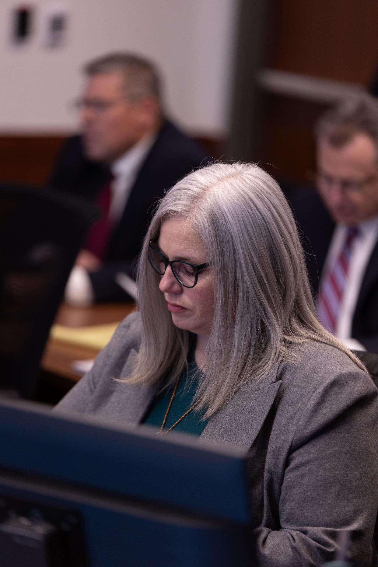Ottawa County Health Officer Adeline Hambley listens during an evidentiary hearing on Friday, Jan. 19, 2024.