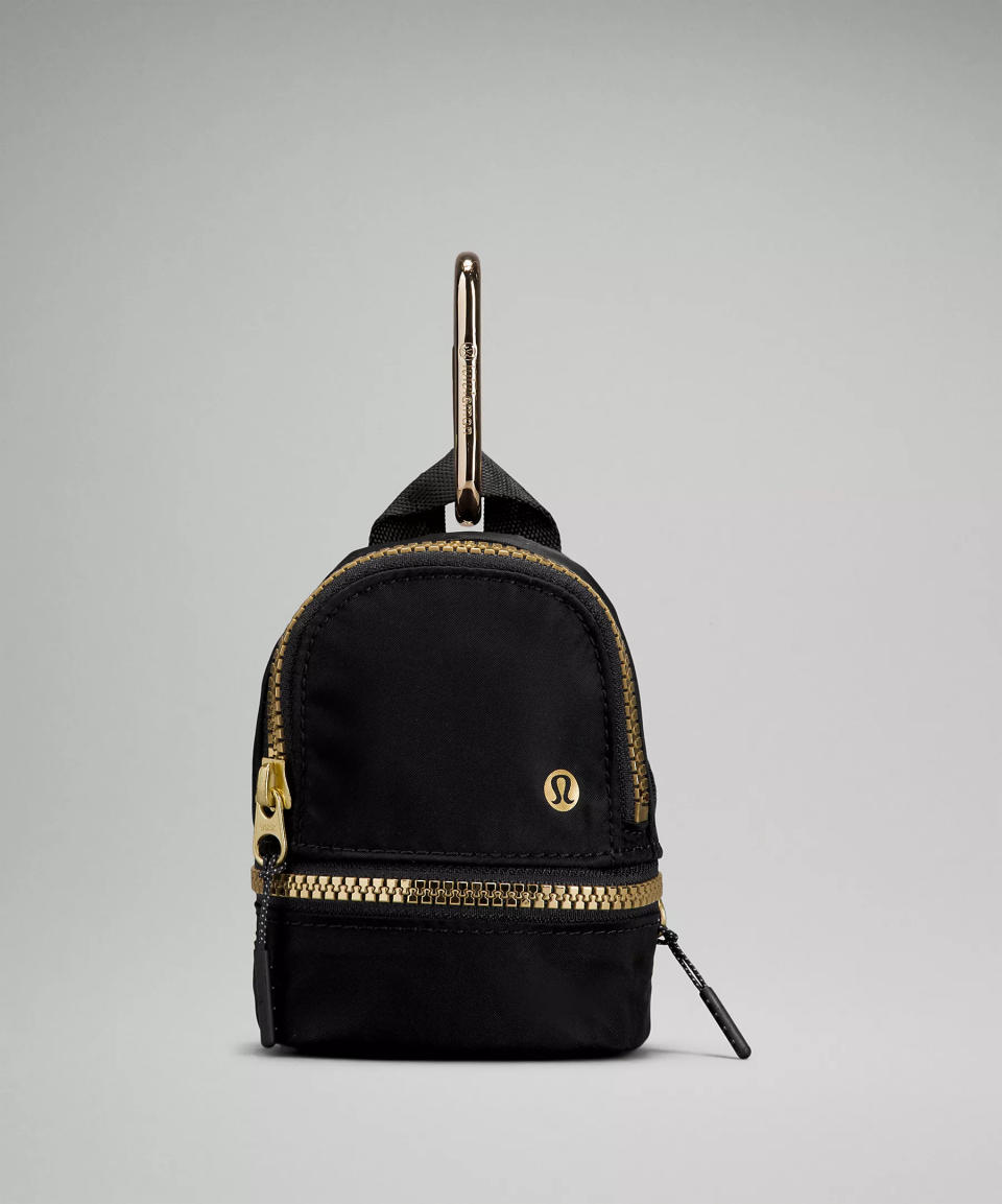 City Adventurer Backpack Nano in Black/Shiny Gold (Photo via Lululemon)