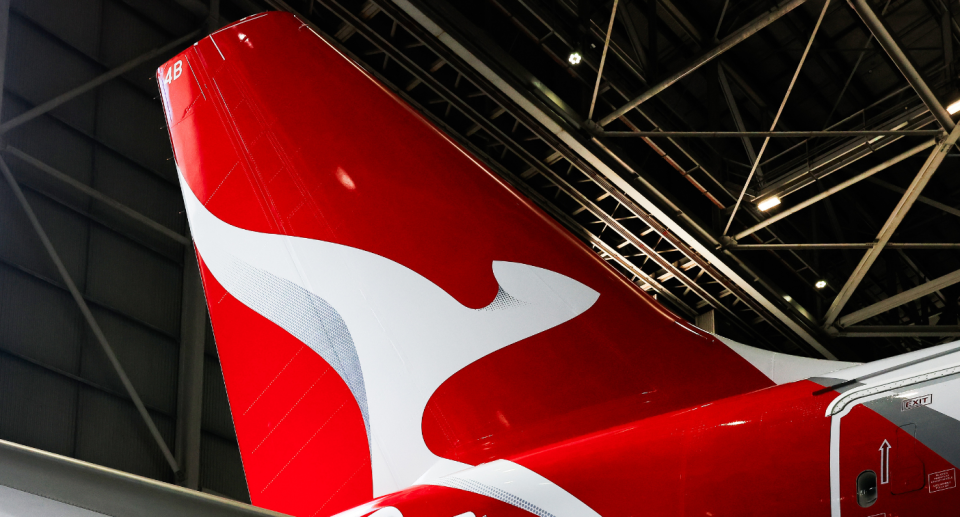 Qantas tail of plane