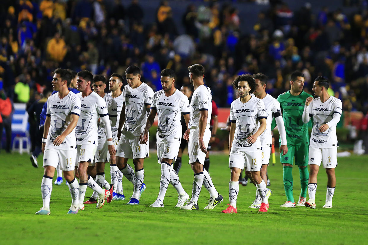 Pumas UNAM tras ser eliminado por Tigres en las Semifinales del Apertura 2023. (Alfredo López/Jam Media/Getty Images)