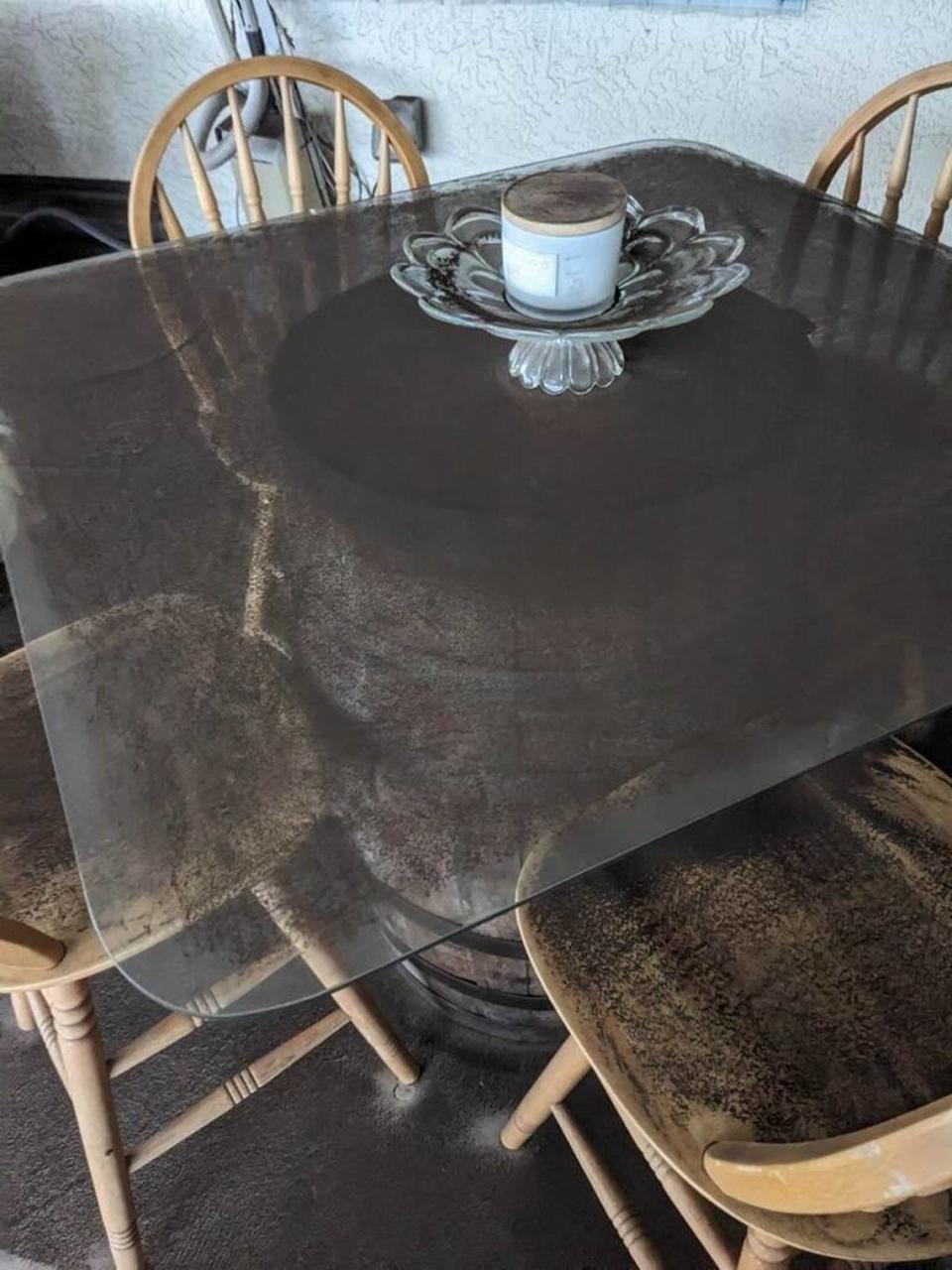 Foxbrook residents said dust from the Rye Ranch construction site is covering their homes. A neighbor shared this photo that shows dust covering their patio furniture.