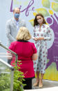 CARDIFF, WALES - AUGUST 05: Prince William, Duke of Cambridge and Catherine, Duchess of Cambridge visit the Shire Hall Care Home, where they spoke to some of the home's staff, residents and their family members on August 5, 2020 in Cardiff, Wales. In May, The Duke and Duchess joined staff and residents from Shire Hall via video call, and took their turn as guest bingo callers for a game in the home's cinema. (Photo by Jonathan Buckmaster - WPA Pool/Getty Images)