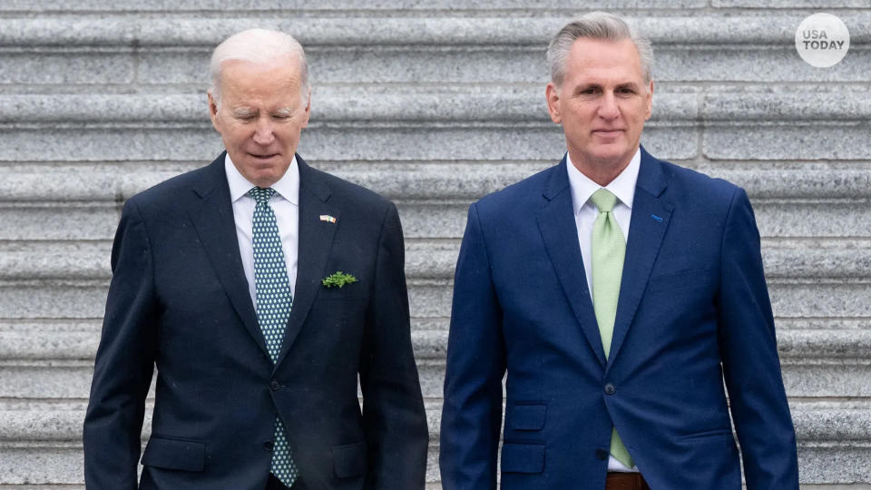 President Joe Biden and House Speaker Kevin McCarthy meet several times in May 2023, attempting to reach agreement on raising the debt ceiling.