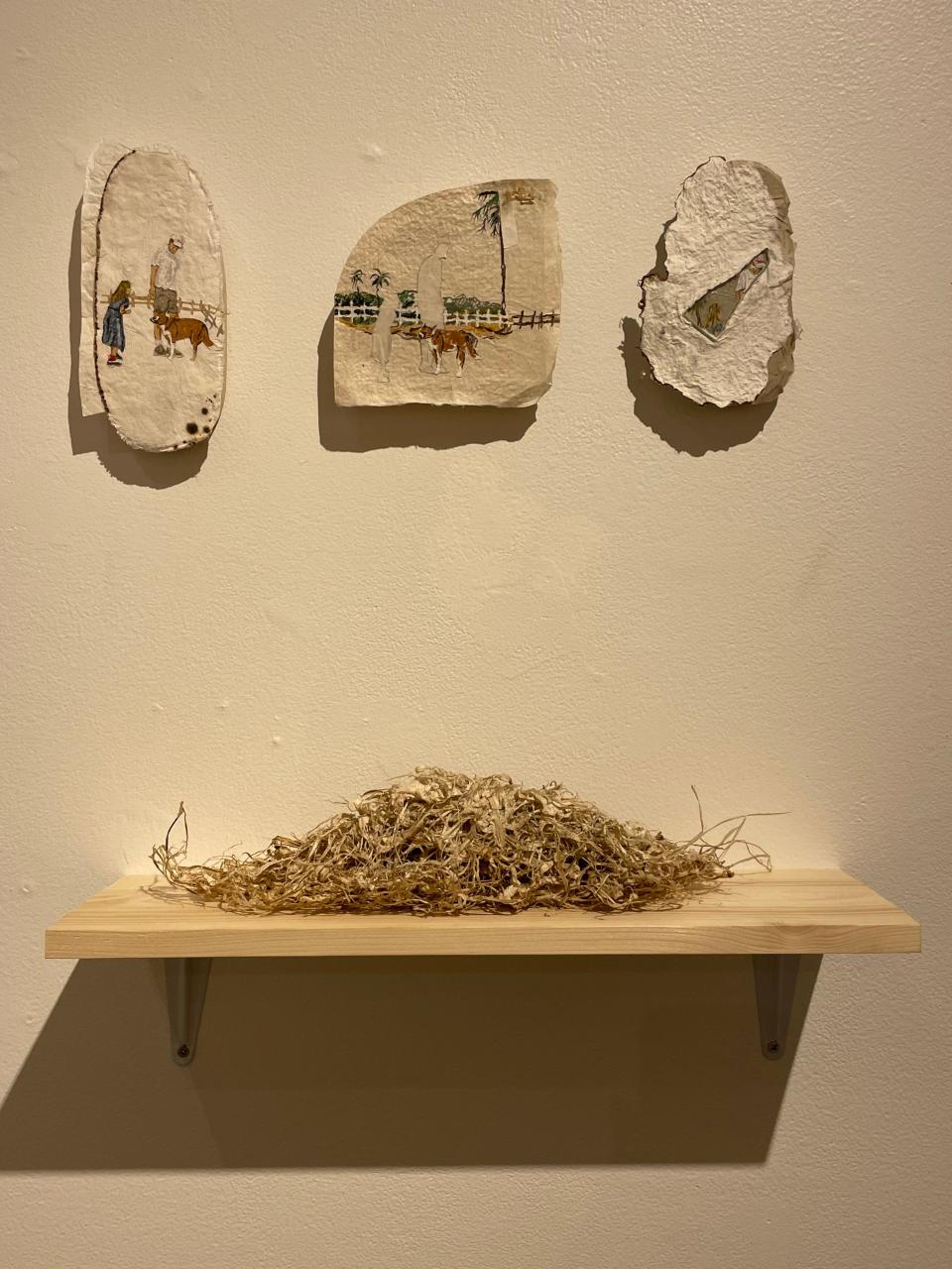 Sophie Pickering's creations hang as part of the Taut/Taught exhibit at Montminy Gallery