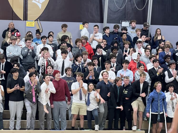 St. Francis student section had plenty to celebrate in 58-51 win over Loyola in Mission League tournament.