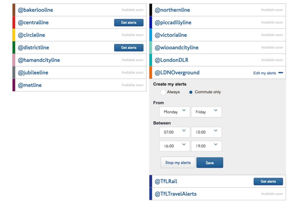 Twitter TfL Tube Alerts