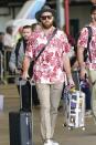 Kansas City Chiefs' Travis Kelce arrives for the NFL Super Bowl 54 football game Sunday, Jan. 26, 2020, at the Miami International Airport in Miami. (AP Photo/David J. Phillip)