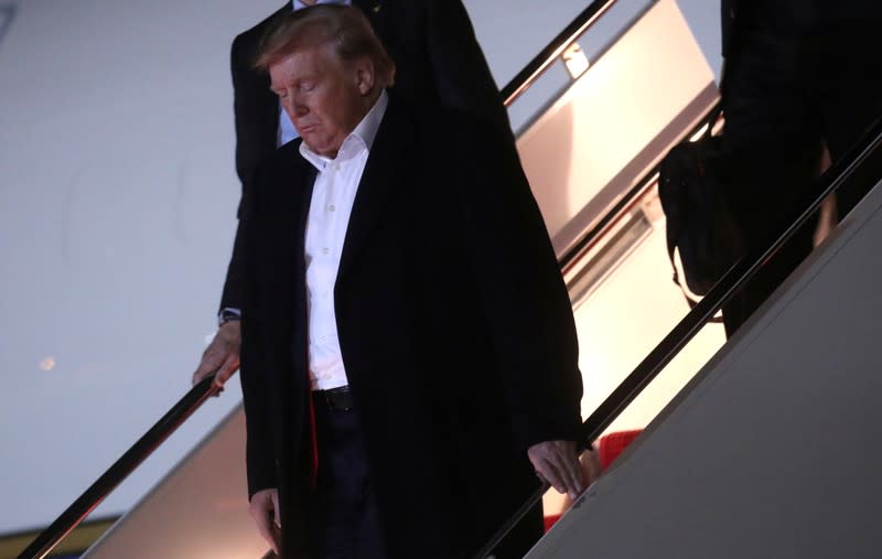 U.S. President Donald Trump exits Air Force One