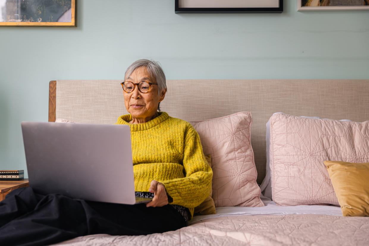 Senior woman using a computer