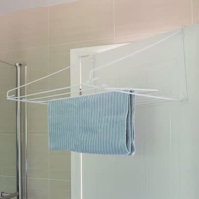 Use an over-door airer to free up precious floor space