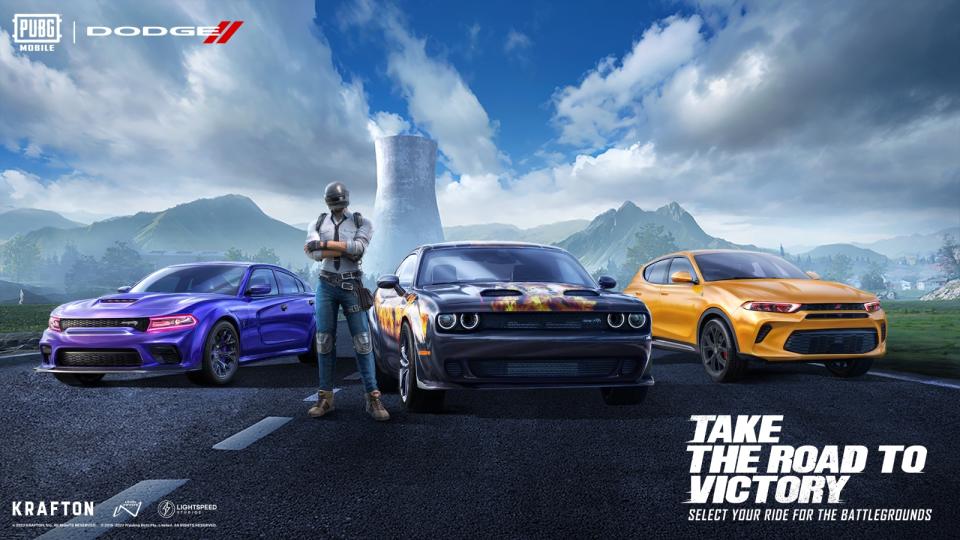 PUBG Mobile s'est associé à l'emblématique marque américaine de muscle car Dodge pour amener les voitures SRT Hellcat, Charger SRT Hellcat et Hornet de la société au jeu.  (Photo : Krafton)