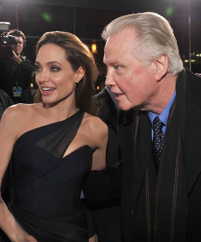 Angelina and her dad Jon Voight. Source: Getty