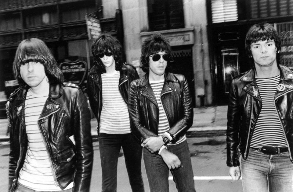 Johnny (left to right), Joey, Marky and Dee Dee of The Ramones, shown in this undated handout photo.