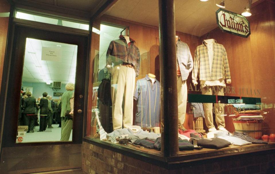 Julian’s, the well-known clothiers on E. Franklin Street shown in 1997.