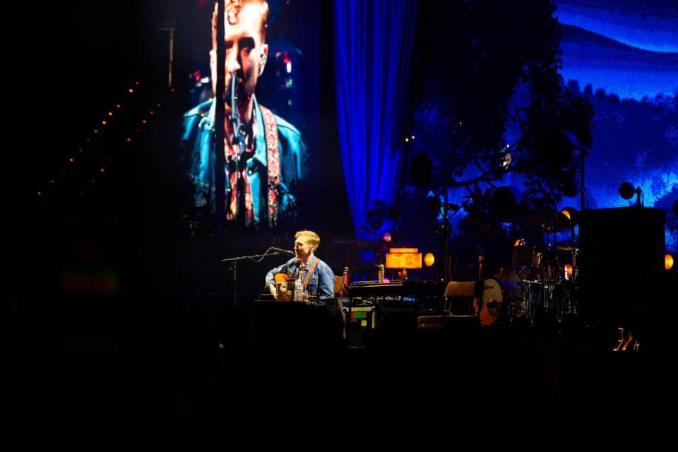 Tyler Childers performs at Rupp Arena in Lexington, Ky., on Saturday, Dec. 30, 2023.