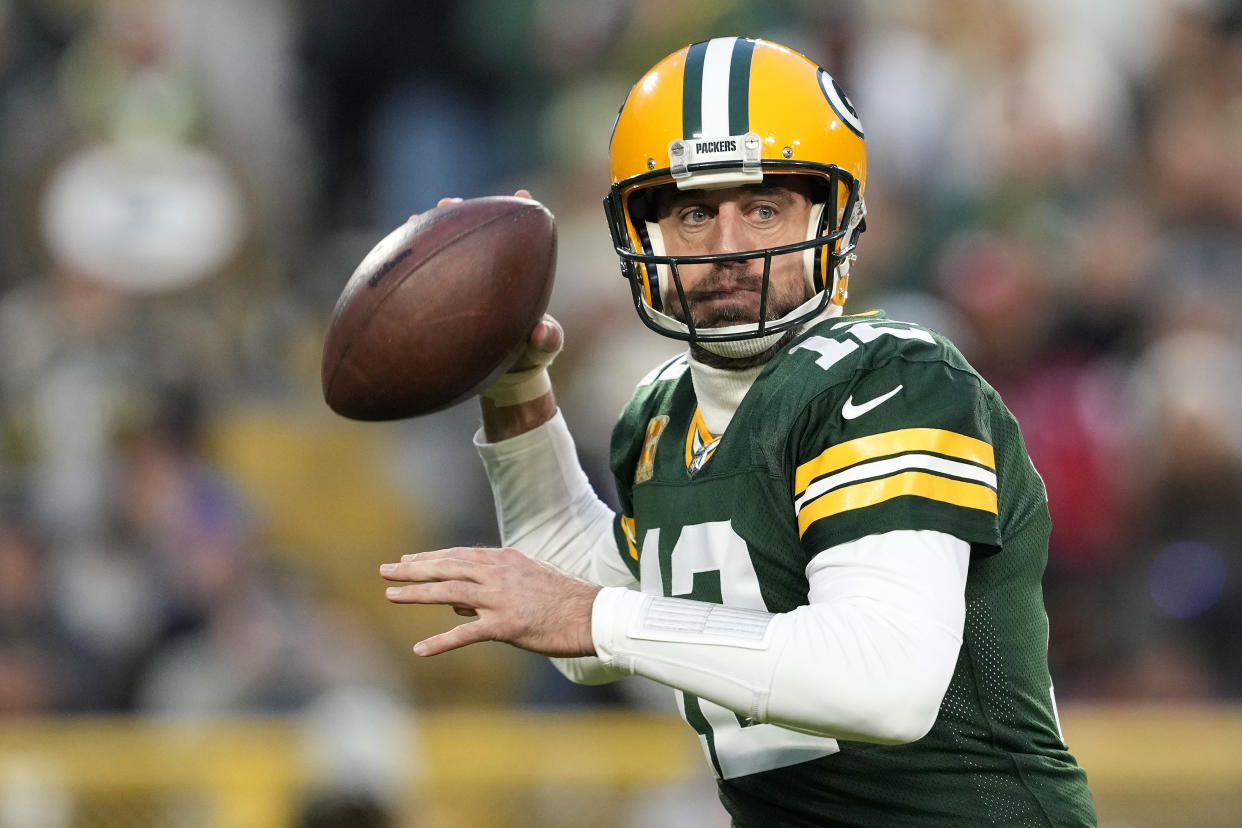 Aaron Rodgers and the Packers need a win over the Rams on Monday Night Football to stay within striking distance of a playoff spot. (Photo by Patrick McDermott/Getty Images)