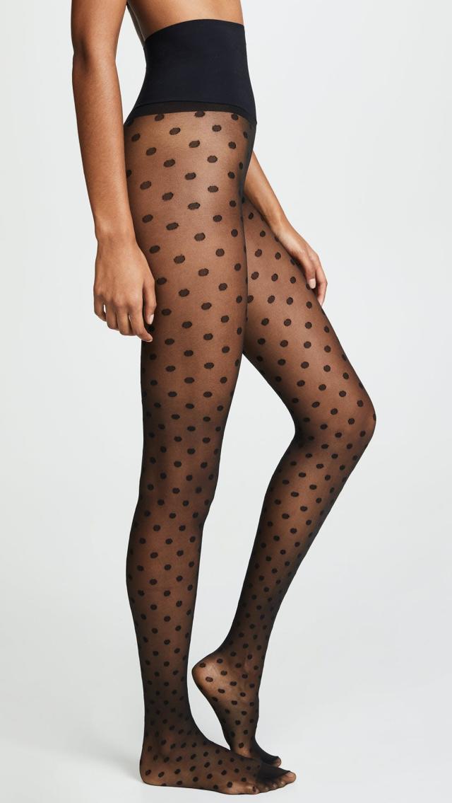 Vintage Polka Dot Print Womens Ultra Thin See Through Pantyhose