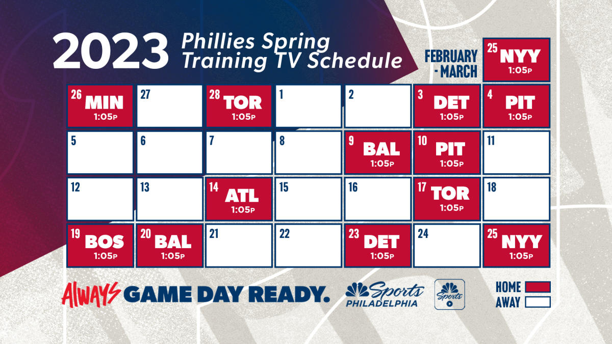 Phillies 2023 Spring Training TV Schedule How To Watch Times And   2d58097935541c0ca3d3665289a182ec