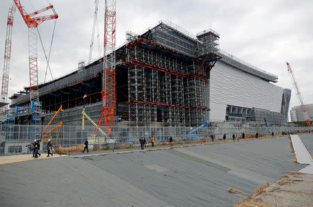 A general view of the construction site of the Ariake Arena for Tokyo 2020 Olympic and Paralympic games in Tokyo, Japan February 12, 2019. REUTERS/Issei Kato