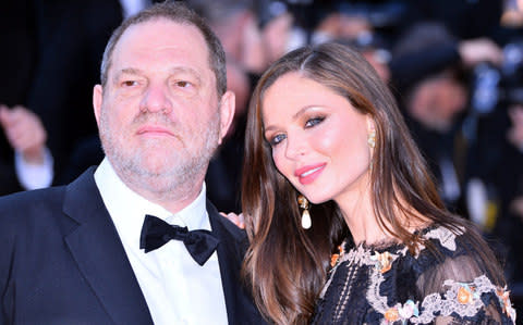 Weinstein with his wife, Georgina Chapman, who left him this week - Credit: Mustafa Yalcin/Anadolu Agency/Getty Images