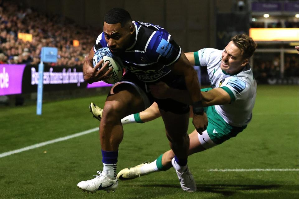 Joe Cokanasiga crashed over for Bath’s opening score (Getty Images)