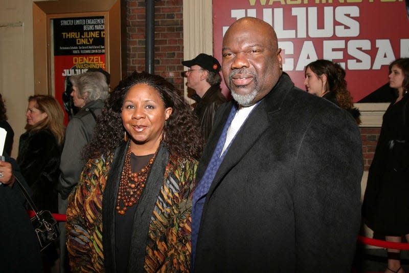 NEW YORK CITY, NEW YORK - APRIL 3: Serita Jakes and Bishop T.D Jakes attend ‘Julius Caesar’ Opening Night on Broadway - Arrivals at The Belasco Theater & Gotham Hall on April 3, 2005 in New York City.