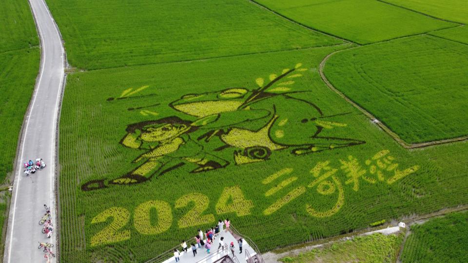 宜蘭三奇美徑彩繪稻田（圖片來源：幸福冬山FB）