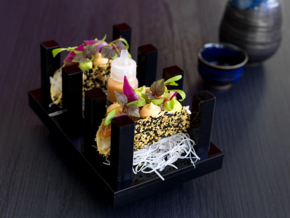 The famous Sashimi Tacos - a textual explosion of flavours.