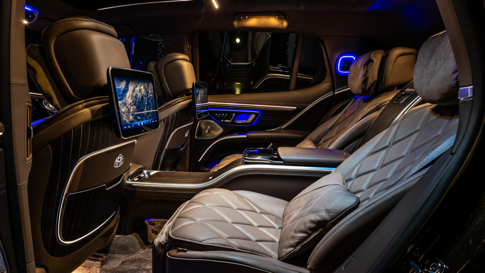 The interior of the 2024 Mercedes-Maybach EQS 680 SUV.