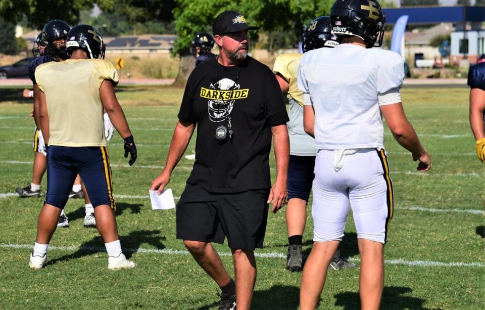 Merced College head football coach Justin Pinasco begins his second year as the Blue Devils coach after leading MC to an 8-3 record last season.