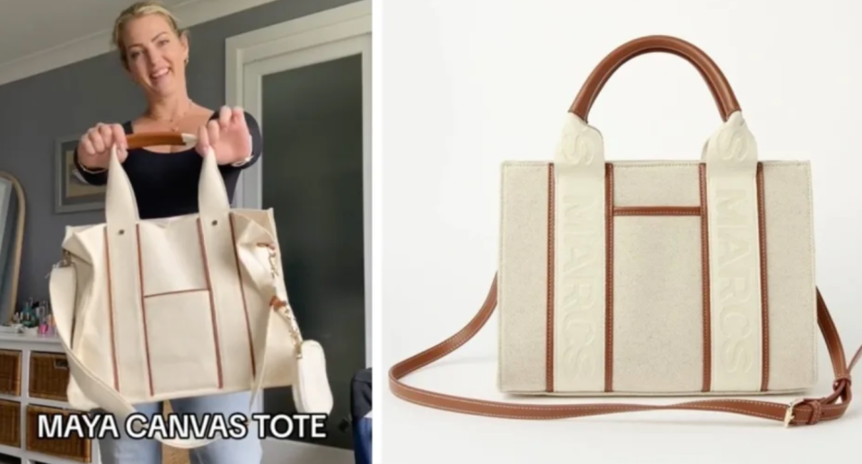 Kmart's Maya Tote (left) and the original Marc Jacobs bag (right).