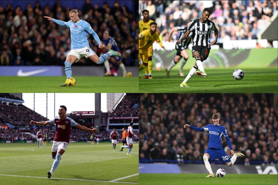 Erling Haaland, Alexander Isak, Ollie Watkins and Cole Palmer are among those vying to win the Premier League Golden Boot (Getty Images/Fotor)
