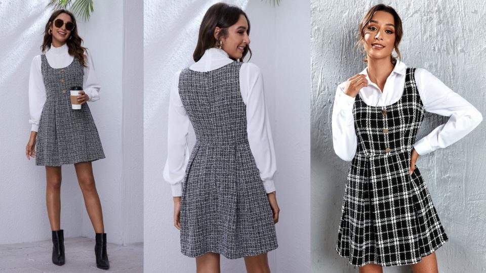 This fall-friendly dress is equal parts preppy and edgy.