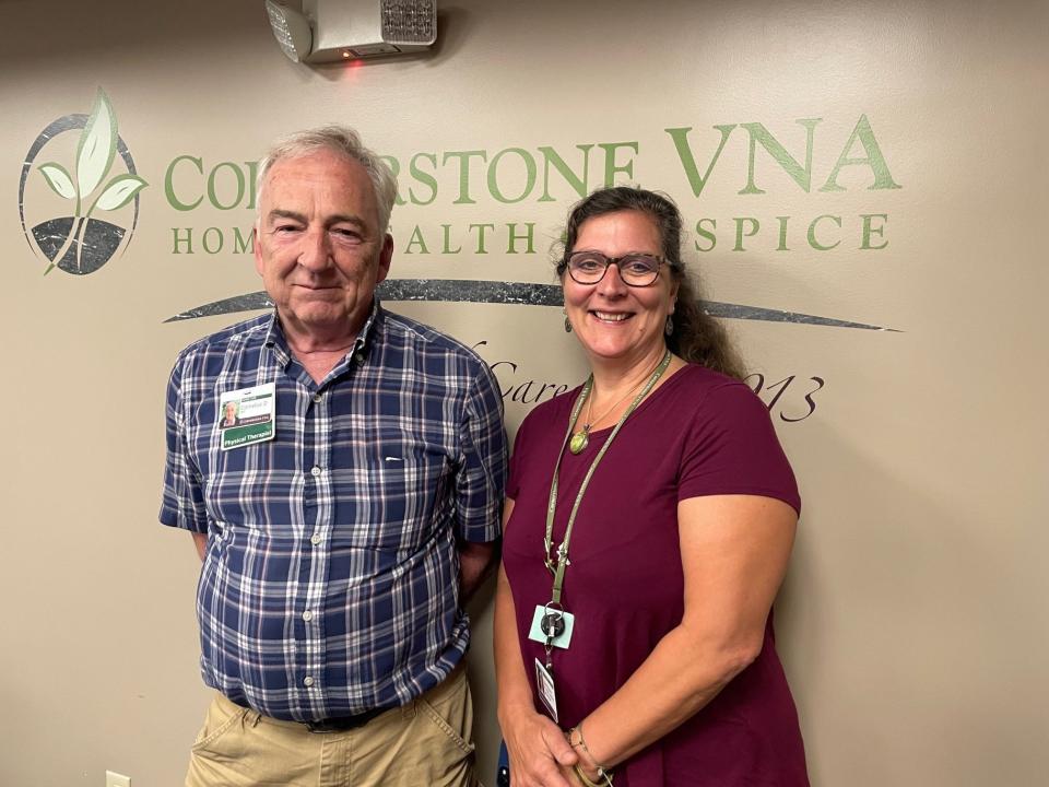 Cornelius Donnelly, DPT, AIB-VRC, and Karen Krause, PT, COS-C, AIB-VRC, Rehab Manager. Missing from photo, Lisa Matthews, PT, AIB-VRC, Rehab Coordinator.