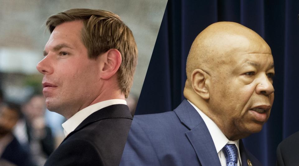 Rep. Eric Swalwell, D-Calif., and Rep. Elijah Cummings, D-Md. (Photos: Tom Williams/CQ Roll Call, J. Scott Applewhite/AP)