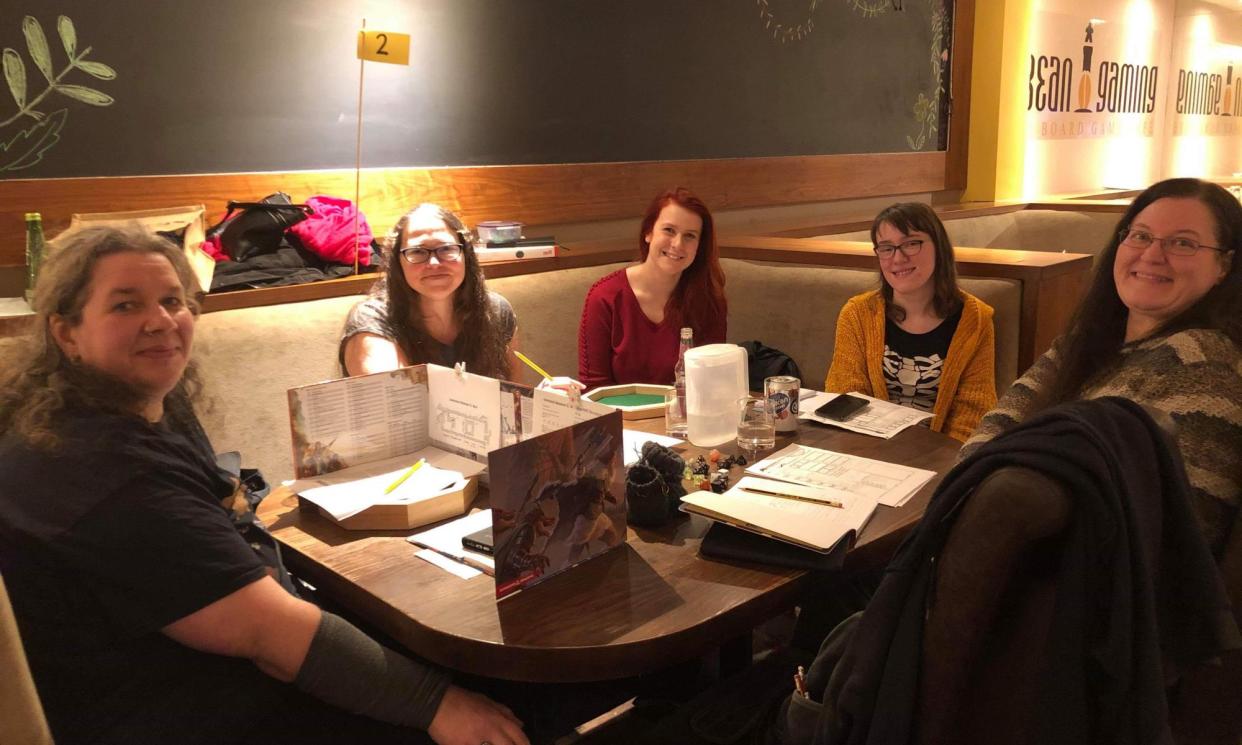 <span>Sam Gyseman, left, who has been playing Dungeons & Dragons since 1986, enjoys a game with friends.</span><span>Photograph: Sam Gyseman</span>