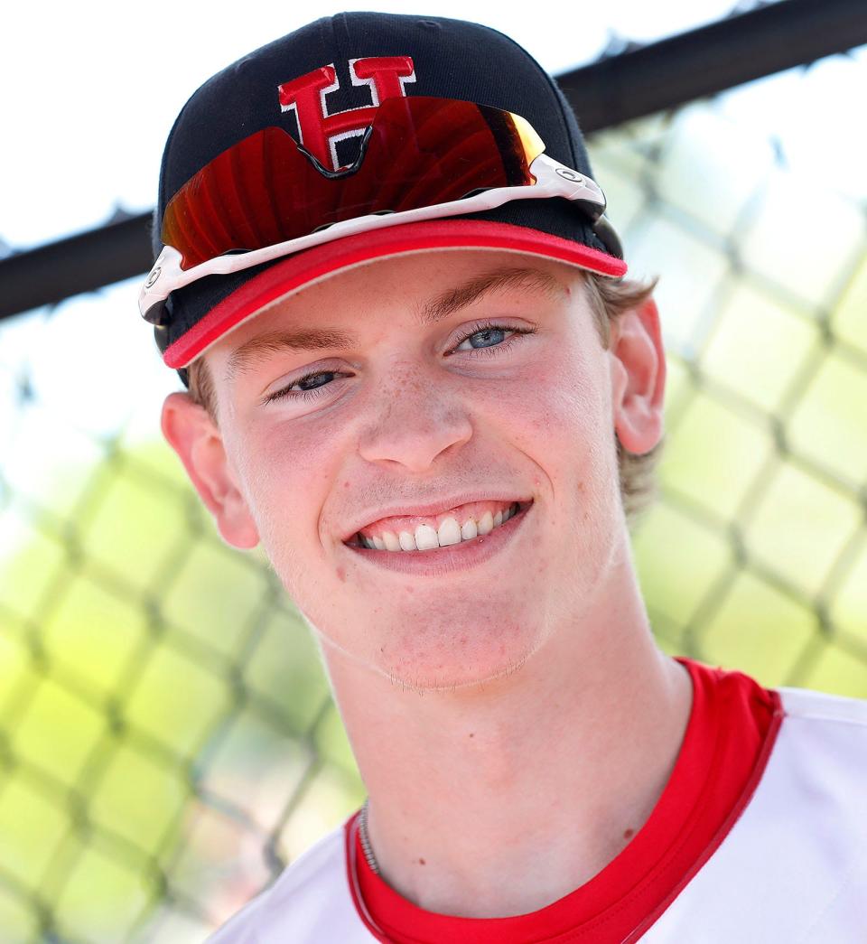 Hingham High senior baseball catcher Ben Cashman has become a force for the Harbormen despite being legally blind in his right eye.