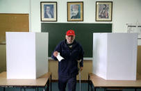 A man votes during a referendum on "Statehood Day" in Laktasi near Banja Luka, Bosnia and Herzegovina, September 25, 2016. REUTERS/Dado Ruvic