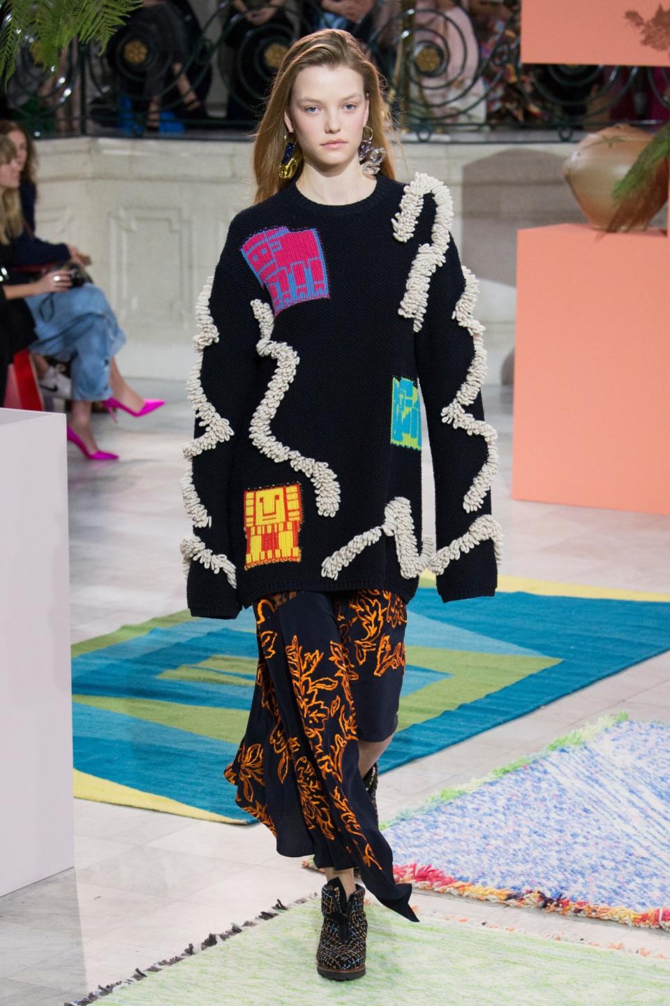 <p>Art School Bohemian Peter Pilotto A model walks the runway at Peter Pilotto’s Fall 2017 show in London (Photo: Getty Images) </p>