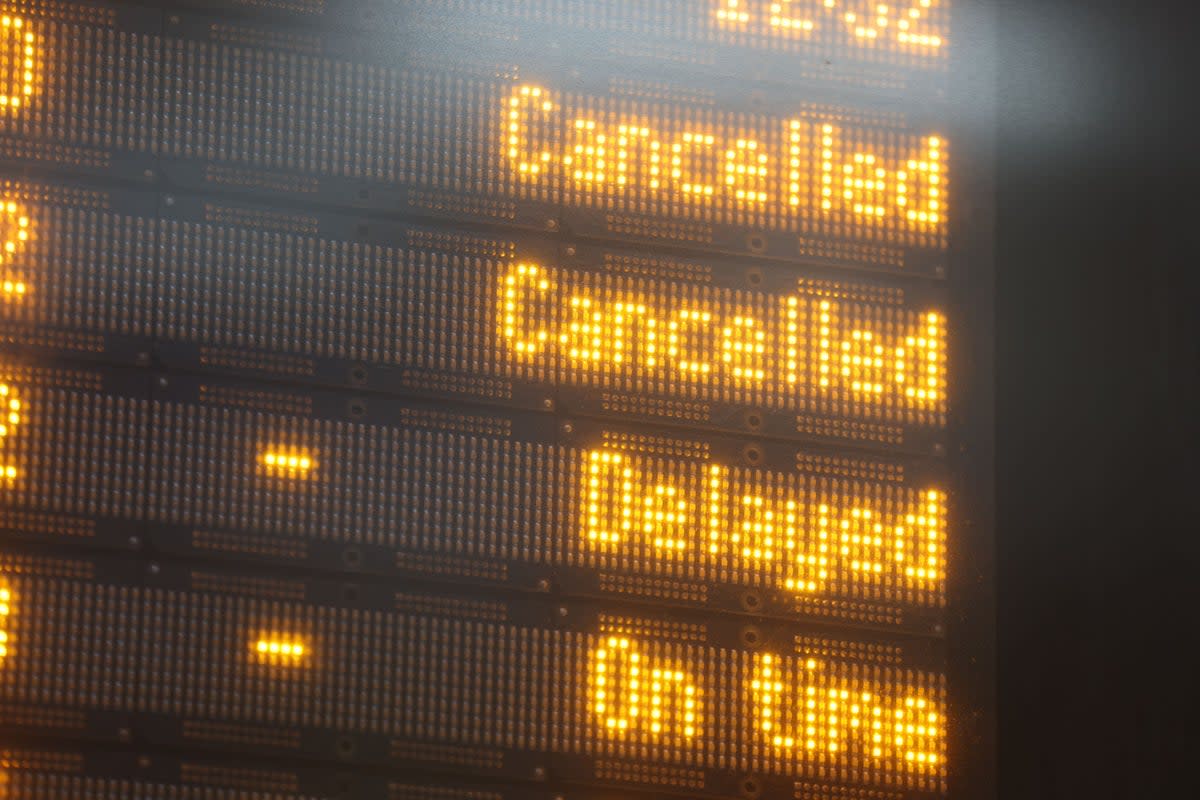 The departures board at Victoria Station, London (James Manning/PA) (PA Wire)