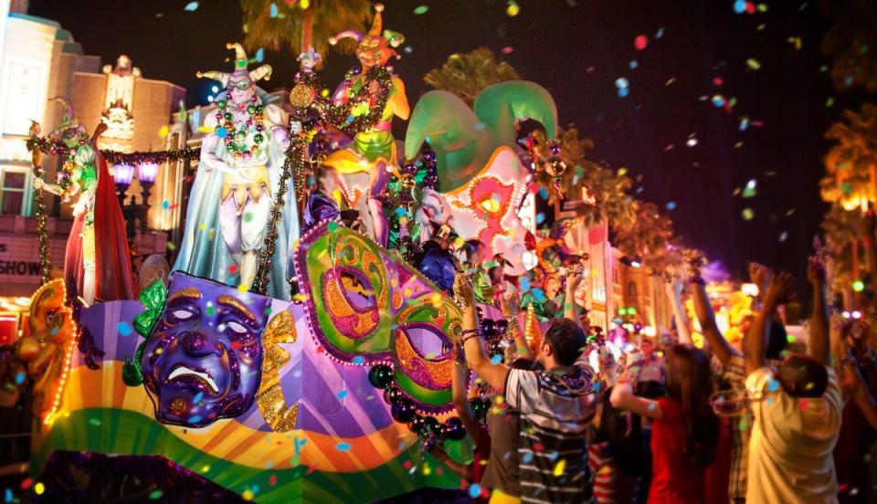 Mardi Gras parade at Universal Studios (Universal Studios / supplied)