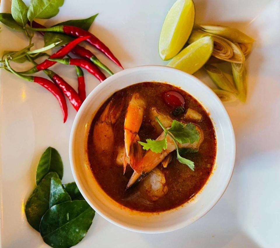 Rice & Spice’s Tom Yum can be served with chicken, tofu, veggies or shrimp.
