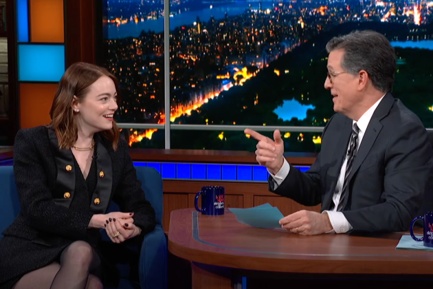 Emma Stone on 'The Late Show' - Credit: YouTube/The Late Show