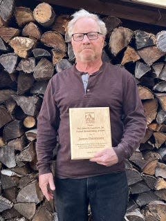 Jamie Dammann won the 2022 John H. Lambert Forest Stewardship Award after 45 years working in the Forestry industry in the New England area.